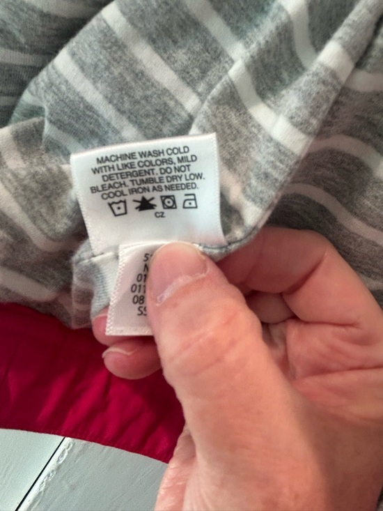 Hanna Andersson Gray and Hot Pink Striped Hooded Rain Jacket - Picture 5 of 9